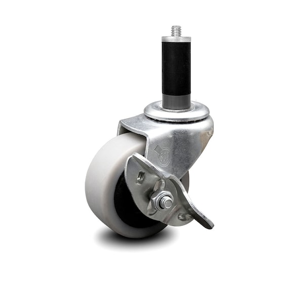 2 Inch Thermoplastic Rubber Wheel 1-1/8 Inch Expanding Stem Caster with Brake